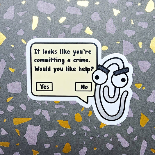 Paperclip Assistant Vinyl Sticker