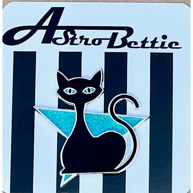 Mcm Atomic Bettie Cat Arrow Enamel Pin