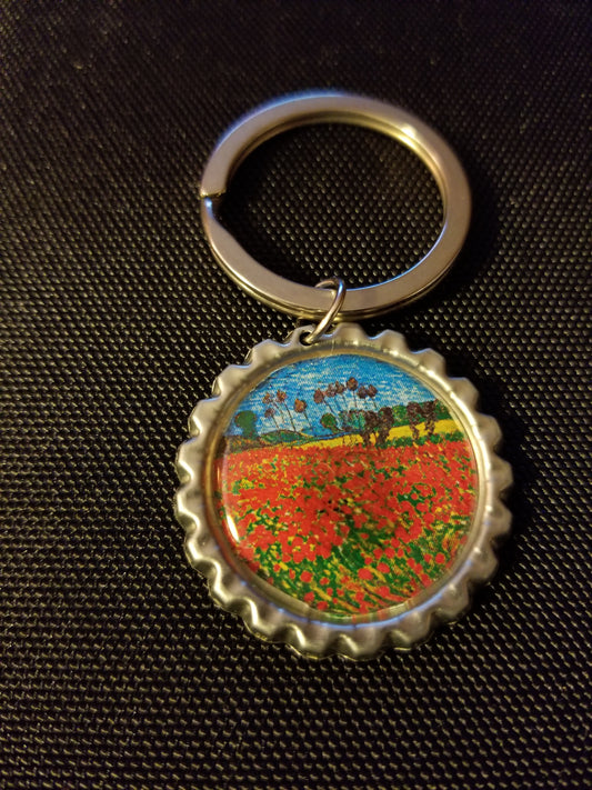 Poppy Field Key Chain