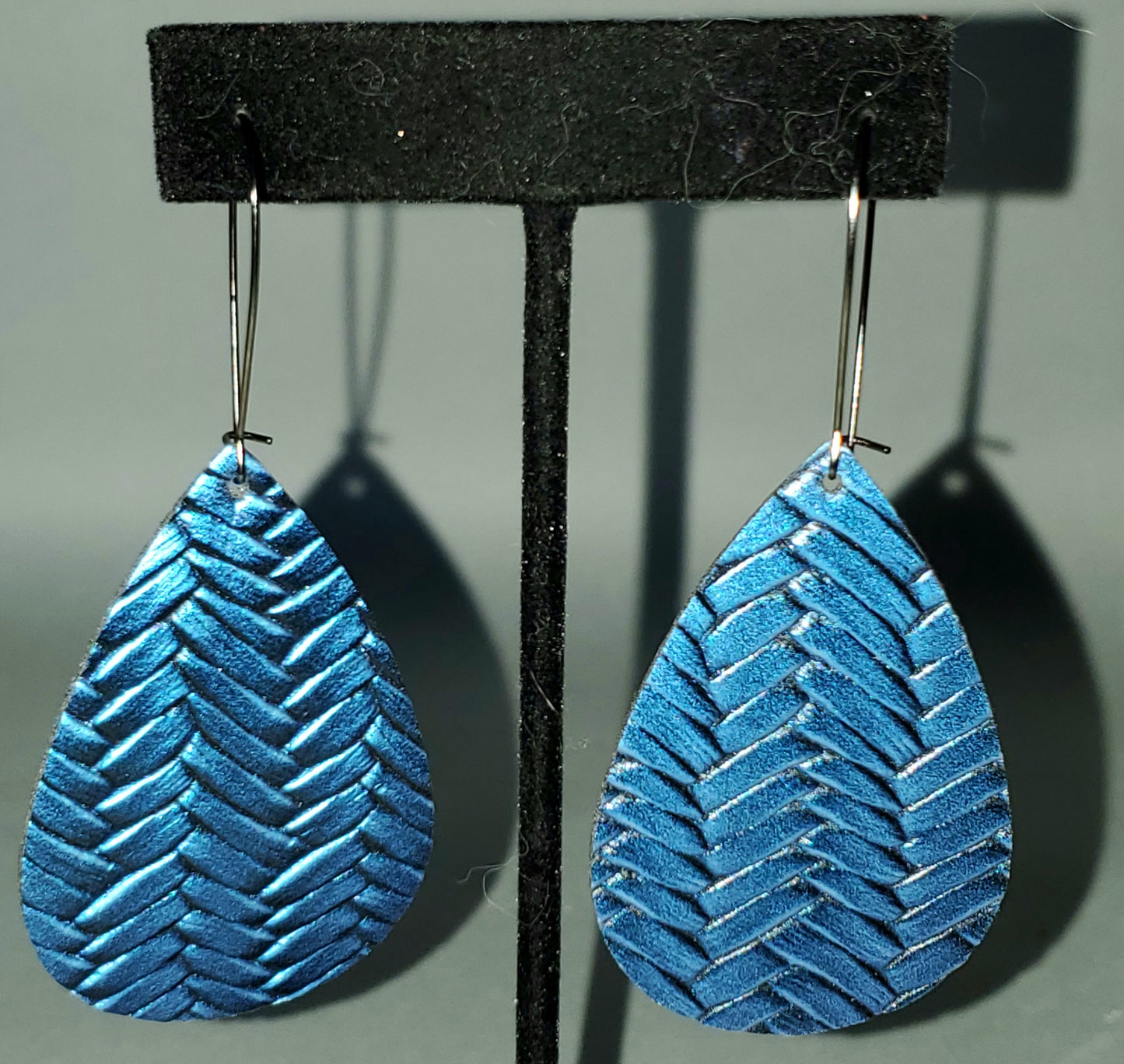 Blue Braided Drop Earrings