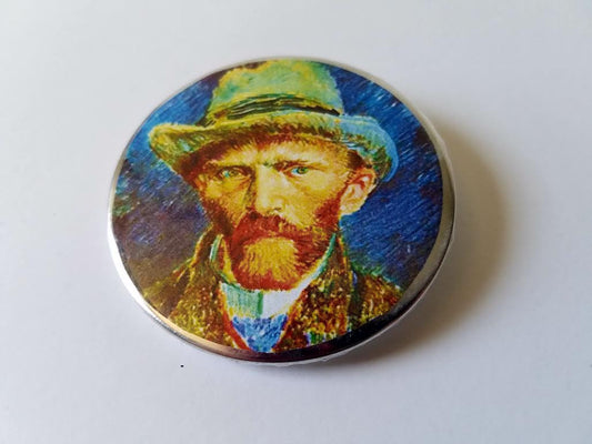 Self Portait With Grey Felt Hat Button